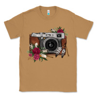 Toasted Coconut floral feather vintage camera Classic Tee - FaDigitalArtStudio