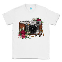 White floral feather vintage camera Classic Tee - FaDigitalArtStudio