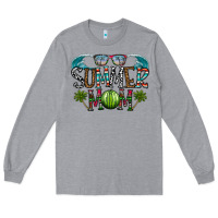Heather Grey summer mom Long Sleeve Tee - CowhideDigitalArt