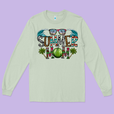Summer Mom Long Sleeve Tee Designed By Cowhidedigitalart