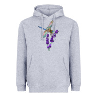 Heather Grey Dragonfly With Lavender Heavyweight Hoodie - LillyAllenDesigns