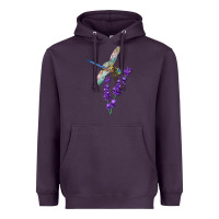 Plum Dragonfly With Lavender Heavyweight Hoodie - LillyAllenDesigns