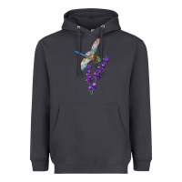 Smoke Dragonfly With Lavender Heavyweight Hoodie - LillyAllenDesigns