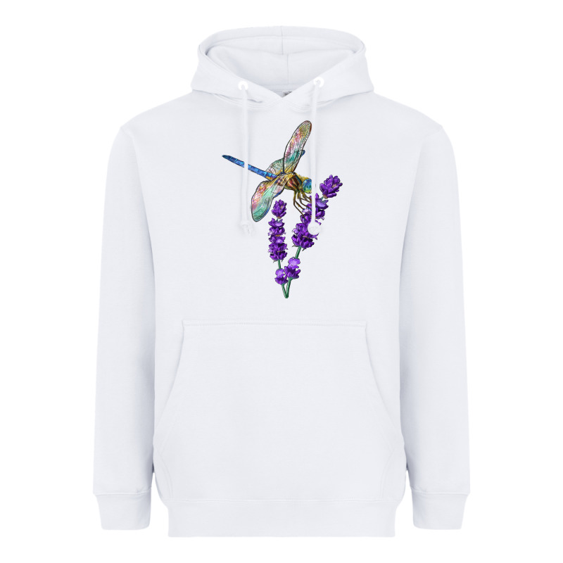 Dragonfly With Lavender Heavyweight Hoodie by LillyAllenDesigns | Teevron