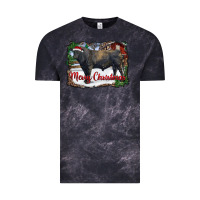 Cloud Black merry Christmas black angus bull and farm Vintage Tee - RanaPortraitStore