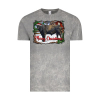 Cloud Rock merry Christmas black angus bull and farm Vintage Tee - RanaPortraitStore