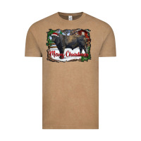 Vintage Coffee merry Christmas black angus bull and farm Vintage Tee - RanaPortraitStore