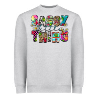 Heather Grey sassy little thing Heavyweight Sweatshirt - Zillion Design Studio