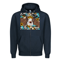 Navy western calf Zipper Hoodie - JahusDesignShop