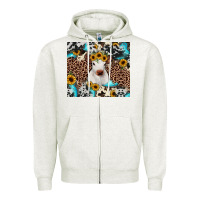 Oatmeal Heather western calf Zipper Hoodie - JahusDesignShop