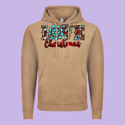 Vintage Hoodie Western Gemstone Christmas Love