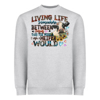 Heather Grey living life somewhere between jesus take the wheel Heavyweight Sweatshirt - Zillion Design Studio
