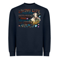 Navy living life somewhere between jesus take the wheel Heavyweight Sweatshirt - Zillion Design Studio