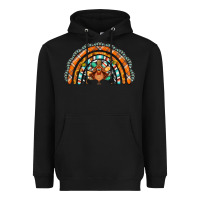 Black turquoise thanksgiving turkey rainbow Heavyweight Hoodie - Jasminsmagicworld