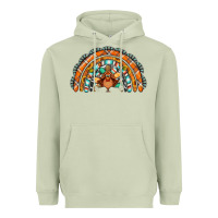 Matcha turquoise thanksgiving turkey rainbow Heavyweight Hoodie - Jasminsmagicworld