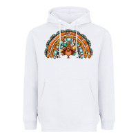 White turquoise thanksgiving turkey rainbow Heavyweight Hoodie - Jasminsmagicworld