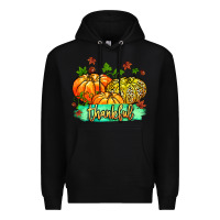 Black thankful pumpkins with glitter Premium Hoodie - MaliasSmallBusiness