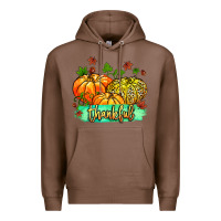 Chestnut thankful pumpkins with glitter Premium Hoodie - MaliasSmallBusiness