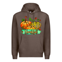 Coffee thankful pumpkins with glitter Premium Hoodie - MaliasSmallBusiness