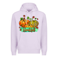 Lilac thankful pumpkins with glitter Premium Hoodie - MaliasSmallBusiness