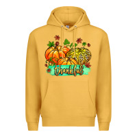 Mustard thankful pumpkins with glitter Premium Hoodie - MaliasSmallBusiness