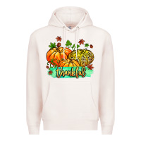 Pale Pink thankful pumpkins with glitter Premium Hoodie - MaliasSmallBusiness