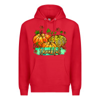Red thankful pumpkins with glitter Premium Hoodie - MaliasSmallBusiness