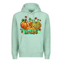 Seafoam thankful pumpkins with glitter Premium Hoodie - MaliasSmallBusiness