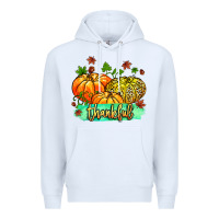 White thankful pumpkins with glitter Premium Hoodie - MaliasSmallBusiness