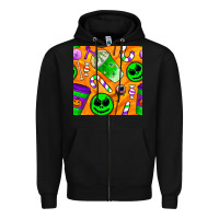 Black halloween snacks seamless pattern Zipper Hoodie - BundleAndBundleShop
