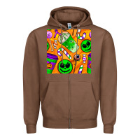 Chestnut halloween snacks seamless pattern Zipper Hoodie - BundleAndBundleShop