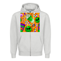 Dove Grey halloween snacks seamless pattern Zipper Hoodie - BundleAndBundleShop
