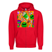 Red halloween snacks seamless pattern Zipper Hoodie - BundleAndBundleShop