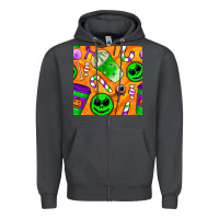 Smoke halloween snacks seamless pattern Zipper Hoodie - BundleAndBundleShop