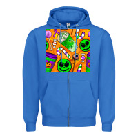 True Royal halloween snacks seamless pattern Zipper Hoodie - BundleAndBundleShop