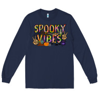 Navy spooky vibes Long Sleeve Tee - RacoonDesign