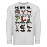 Dove Grey god says i am hunting Premium Sweatshirt - MaliasSmallBusiness