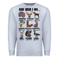 Heather Grey god says i am hunting Premium Sweatshirt - MaliasSmallBusiness