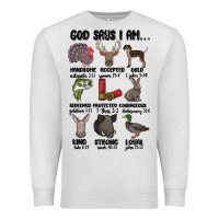Oatmeal Heather god says i am hunting Premium Sweatshirt - MaliasSmallBusiness