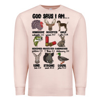 Pale Pink god says i am hunting Premium Sweatshirt - MaliasSmallBusiness