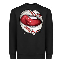 Black sports lips baseball Heavyweight Sweatshirt - texasbilliewilder