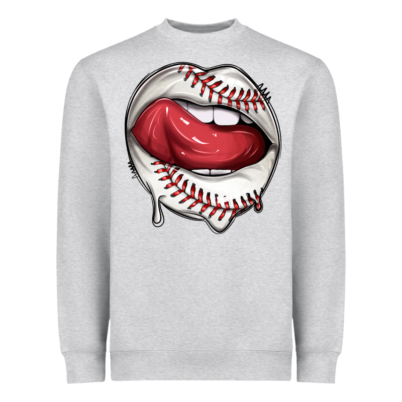 Sports Lips Baseball Heavyweight Sweatshirt by texasbilliewilder | Teevron