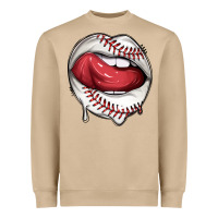 Mushroom sports lips baseball Heavyweight Sweatshirt - texasbilliewilder
