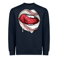 Navy sports lips baseball Heavyweight Sweatshirt - texasbilliewilder