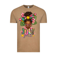 Vintage Coffee july girl afro woman summer Vintage Tee - texasbilliewilder
