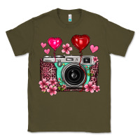 Army Green floral heart pink leopard vintage camera Classic Tee - FaDigitalArtStudio