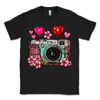 Black floral heart pink leopard vintage camera Classic Tee - FaDigitalArtStudio