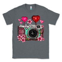 Charcoal Heather floral heart pink leopard vintage camera Classic Tee - FaDigitalArtStudio