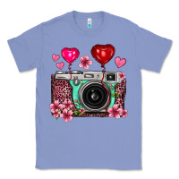 Colony Blue floral heart pink leopard vintage camera Classic Tee - FaDigitalArtStudio