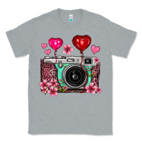 Heather Grey floral heart pink leopard vintage camera Classic Tee - FaDigitalArtStudio